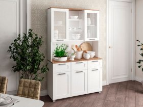 Буфет Катерини (дуб бельмунд/белое дерево) в Чике - chik.mebel-nsk.ru | фото