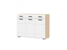Комод 1200 КМ-01 Либерти (дуб сонома/белый глянец) в Чике - chik.mebel-nsk.ru | фото