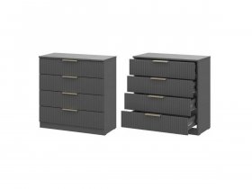 Комод 4 ящика (МДФ) Эккервуд (графит) в Чике - chik.mebel-nsk.ru | фото