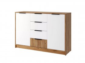 Комод КМ-002 Ивис (дуб крафт золотой/белый) в Чике - chik.mebel-nsk.ru | фото