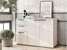 Комод Стандарт-3 NEW (дуб крафт белый) в Чике - chik.mebel-nsk.ru | фото