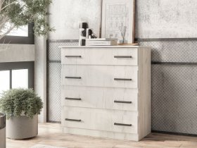 Комод Стандарт-6 NEW (дуб крафт белый) в Чике - chik.mebel-nsk.ru | фото