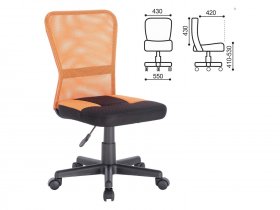 Кресло компактное BRABIX Smart MG-313, без подлокотников, комбинированное, черное/оранжевое в Чике - chik.mebel-nsk.ru | фото