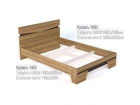 Кровать двуспальная 1,4 м Ницца в Чике - chik.mebel-nsk.ru | фото