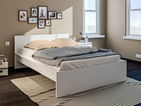 Кровать двуспальная 1,4м Леон СБ-3368 (белый) в Чике - chik.mebel-nsk.ru | фото
