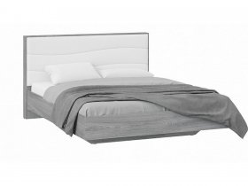 Кровать двуспальная 1,6 м «Миранда» Тип 1 (Дуб Гамильтон/Белый глянец) в Чике - chik.mebel-nsk.ru | фото
