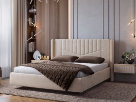 Кровать двуспальная 1,6м Диор (кашемир суфле (велюр)) в Чике - chik.mebel-nsk.ru | фото