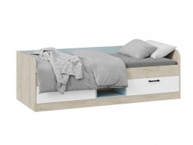 Кровать комбинированная «Оливер» Тип 1 401.003.000 (дуб крафт серый/белый/серо-голубой) в Чике - chik.mebel-nsk.ru | фото