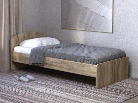 Кровать односпальная 80 с низкой спинкой (дуб крафт серый) в Чике - chik.mebel-nsk.ru | фото