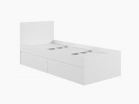 Кровать односпальная с ящиками 0,9м Мадера-М900 (белый) в Чике - chik.mebel-nsk.ru | фото
