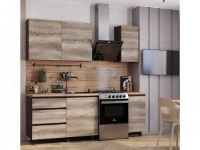 Кухонный гарнитур Энигма 1,6м (венге/дуб каньон) в Чике - chik.mebel-nsk.ru | фото