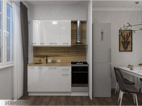 Кухонный гарнитур МДФ Выгодно и точка 1,5 м (белый глянец) в Чике - chik.mebel-nsk.ru | фото