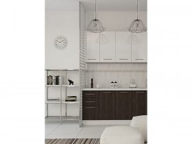 Кухонный гарнитур МДФ Выгодно и точка 1,5 м (белый глянец/ироко) в Чике - chik.mebel-nsk.ru | фото