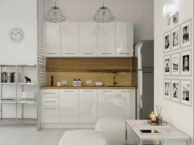 Кухонный гарнитур МДФ Выгодно и точка 2,0 м (белый глянец) в Чике - chik.mebel-nsk.ru | фото