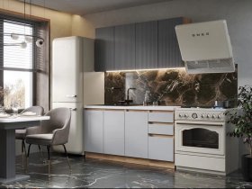 Кухонный гарнитур Ника 1,6 м (графит/серый софт) в Чике - chik.mebel-nsk.ru | фото