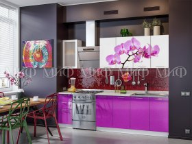 Кухонный гарнитур Орхидея (фиолетовый) в Чике - chik.mebel-nsk.ru | фото
