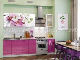 Кухонный гарнитур Орхидея (сиреневый) в Чике - chik.mebel-nsk.ru | фото