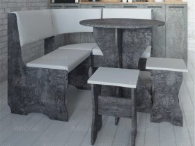 Кухонный уголок Лотос  (цемент темный к/з White) в Чике - chik.mebel-nsk.ru | фото