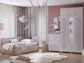 Модульная детская Милана (белое дерево/сакура) в Чике - chik.mebel-nsk.ru | фото