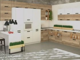 Модульная кухня Фиджи 2,3м (крафт) в Чике - chik.mebel-nsk.ru | фото
