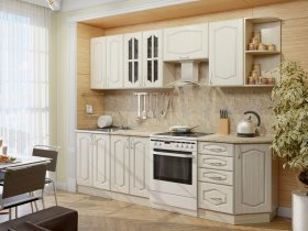 Модульная кухня Классика-1 (дуб молочный) в Чике - chik.mebel-nsk.ru | фото
