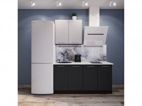 Модульная кухня Классика (белый глянец/черный) в Чике - chik.mebel-nsk.ru | фото