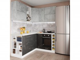 Модульная кухня Классика (мрамор светлый/мрамор темный) в Чике - chik.mebel-nsk.ru | фото