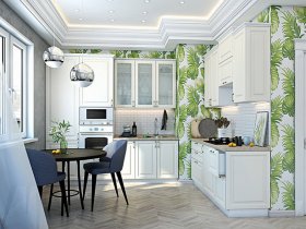 Модульная кухня Ницца (дуб кремовый) в Чике - chik.mebel-nsk.ru | фото