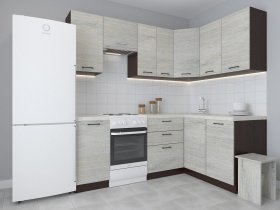 Модульная угловая кухня 1,4м*2,1м Лада (пикард) в Чике - chik.mebel-nsk.ru | фото