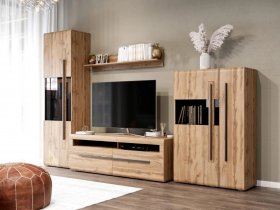 Модульная стенка Ницца (дуб вотан) в Чике - chik.mebel-nsk.ru | фото