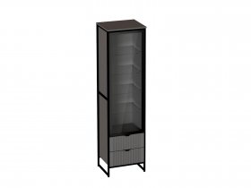 Шкаф 1 дв 2 ящ Нора (металл бруклин/графит) (гостиная) в Чике - chik.mebel-nsk.ru | фото