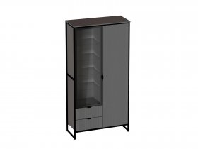 Шкаф 2 дв 2 ящ Нора (металл бруклин/графит) (гостиная) в Чике - chik.mebel-nsk.ru | фото
