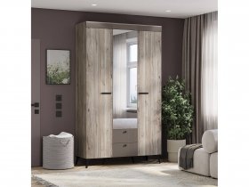 Шкаф 3-х створчатый ШК-08 Кассандра (дуб смоки/MF14) в Чике - chik.mebel-nsk.ru | фото
