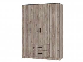 Шкаф четырехстворчатый Титан (дуб смоки) в Чике - chik.mebel-nsk.ru | фото