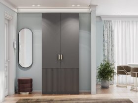 Шкаф двухстворчатый Эккервуд (Нью) (графит) в Чике - chik.mebel-nsk.ru | фото