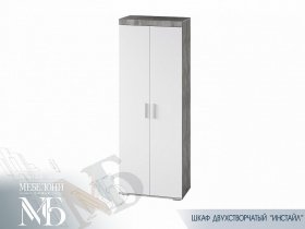 Шкаф двухстворчатый Инстайл ШК-29 (бетон/белый) в Чике - chik.mebel-nsk.ru | фото