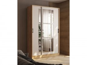 Шкаф-купе 1,4м «Стиль-2» (дуб крафт золотой/кашемир) в Чике - chik.mebel-nsk.ru | фото