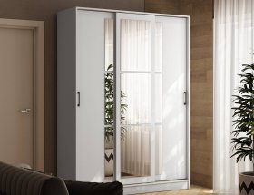 Шкаф-купе 1,6м «Стиль-2» (белый) в Чике - chik.mebel-nsk.ru | фото