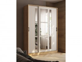 Шкаф-купе 1,6м «Стиль-2» (дуб крафт золотой/кашемир) в Чике - chik.mebel-nsk.ru | фото