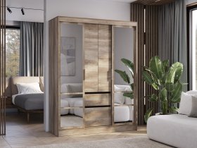 Шкаф-купе ШКК-06 Энигма (венге/дуб каньон) в Чике - chik.mebel-nsk.ru | фото