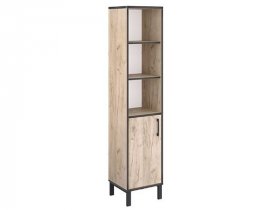 Шкаф-пенал открытый Шк043.0 Гермес лофт (дуб крафт серый) в Чике - chik.mebel-nsk.ru | фото