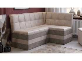 Скамья угловая «Оскар» исп. 2 (микровелюр Wellmart Dark Beige/Latte) в Чике - chik.mebel-nsk.ru | фото