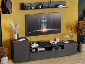Стенка «Сильвия» (графит серый) в Чике - chik.mebel-nsk.ru | фото