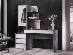 Стол компьютерный Пифагор (цемент темный/цемент светлый) в Чике - chik.mebel-nsk.ru | фото
