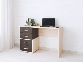 Стол письменный Сити-2 (венге/дуб молочный) в Чике - chik.mebel-nsk.ru | фото