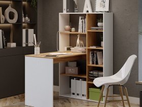 Стол письменный тип 16 (дуб крафт золотой/белый ясень) в Чике - chik.mebel-nsk.ru | фото