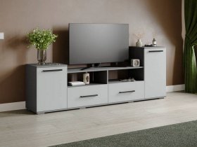 Тумба под ТВ Парус-2 (графит серый/серый камень) в Чике - chik.mebel-nsk.ru | фото