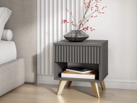 Тумба прикроватная Эккервуд (графит) в Чике - chik.mebel-nsk.ru | фото