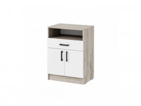 Тумба ТБ-1 Вега (дуб крафт серый/белый) в Чике - chik.mebel-nsk.ru | фото