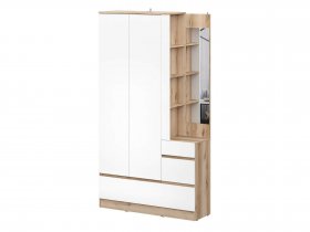 Вешалка с зеркалом Брауни (дуб делано/белый) в Чике - chik.mebel-nsk.ru | фото